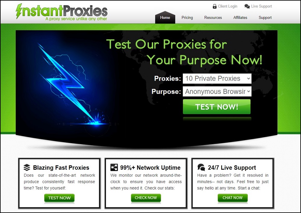 InstantProxies for Dedicated IPv4 Proxy Service